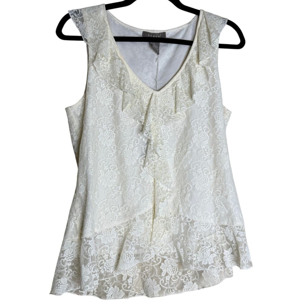 Kenar Top Women Medium Lace Floral Paisley Coquette Boho Cottagecore Prairie